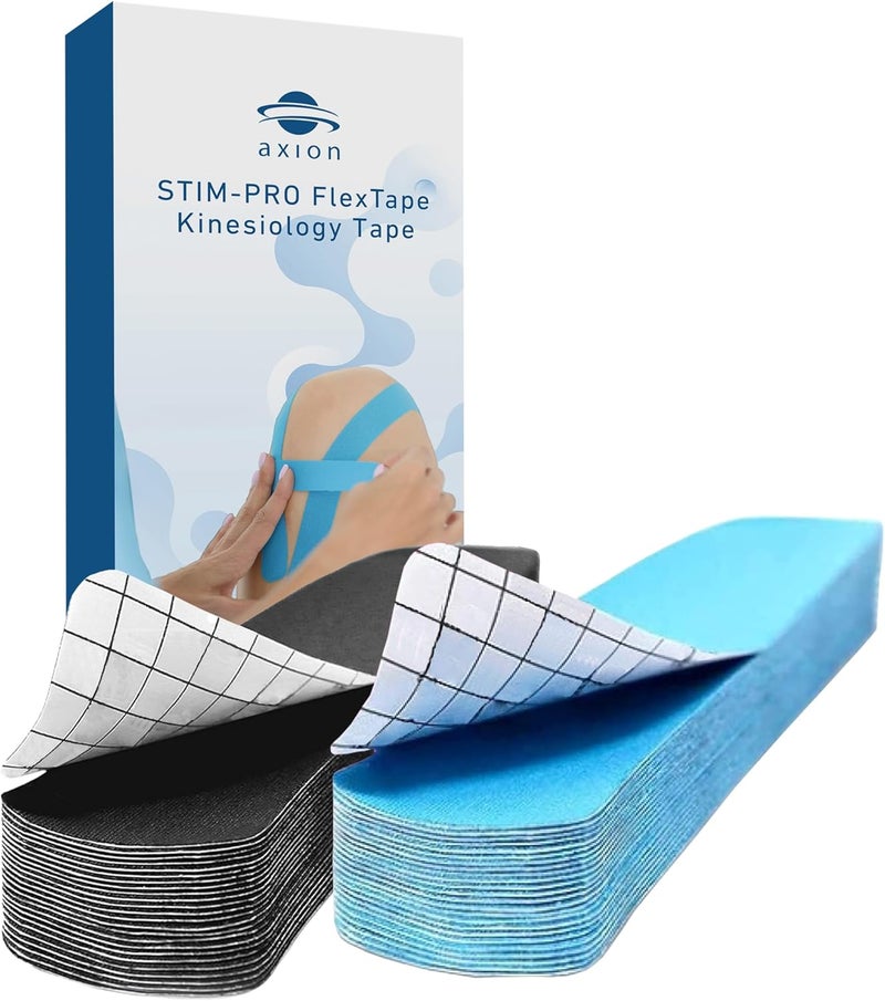 Axion Kinesiology Tapes PRECUT Black Beige | 50 Pre-Cut Sport Tape Strips 10x2 in | Waterproof • Skin-Friendly • Elastic | Kinesiology Tapes Ideal for Sports - Image 1